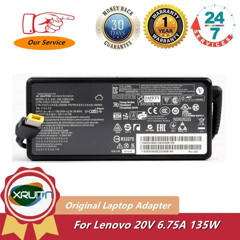 Chargeur Lenovo ADL135NLC3A D'origine – 20V 6.75A (135W) – Noir, Garanti 12 Mois