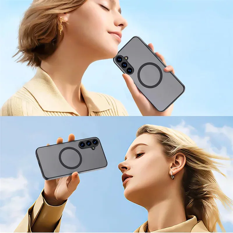 Shockproof Armor Magnetic Translucent Phone Case