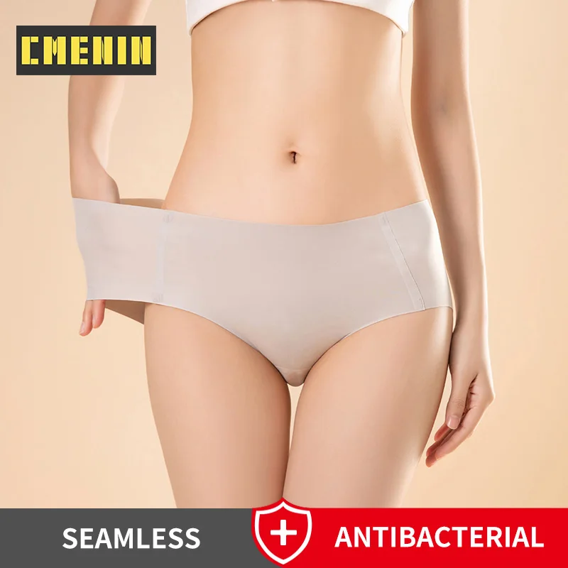 

CMENIN 4Pcs Women's Sexy Panties Female Pantys Ice Silk Underwear Breathable Girls Lingerie Briefs Soft Underpants Seamless