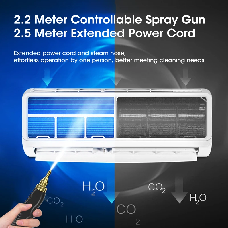 2500W High Pressure Steam Cleaner Handheld High Temperature Steam Cleaner For Home Kitchen Hood Bathroom Conditioning Car Clean