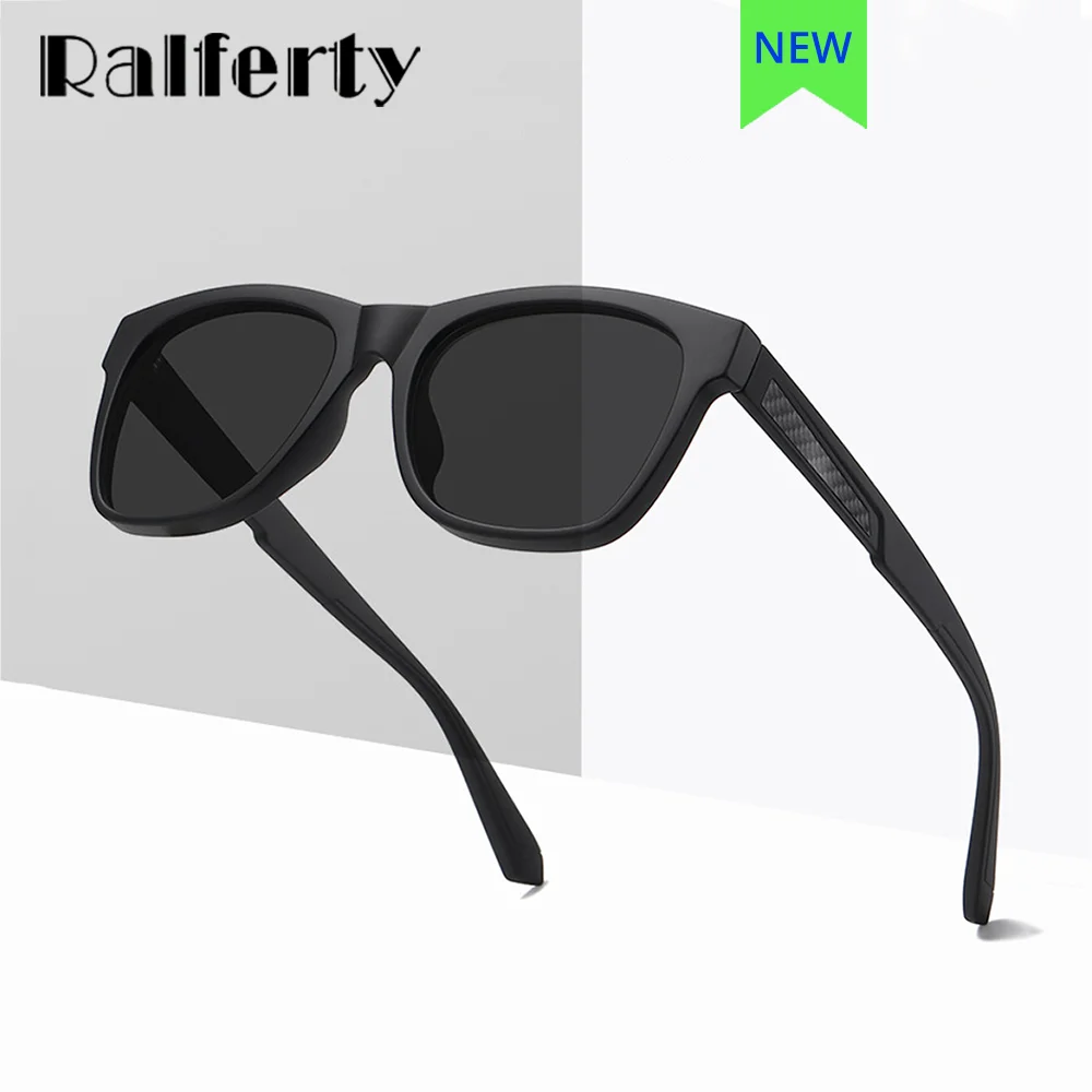 Ralferty Sunglasses Men Polarized UV400 High Quality Square Sun Glasses Fishing Driving Sunshades 2022 TR90 Male Shades Mirror