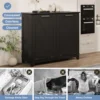 Cabinet, Kitchen Trash Can Cabinet w/Negative ion and deodorizing Function, Dog Proof 20 Gallon Garbage Can Cabinet for Kitchen, 5