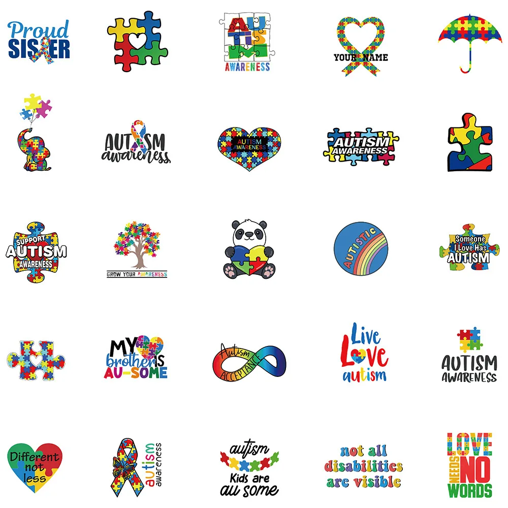 Colorful Autism Different Not Less Fun Stickers