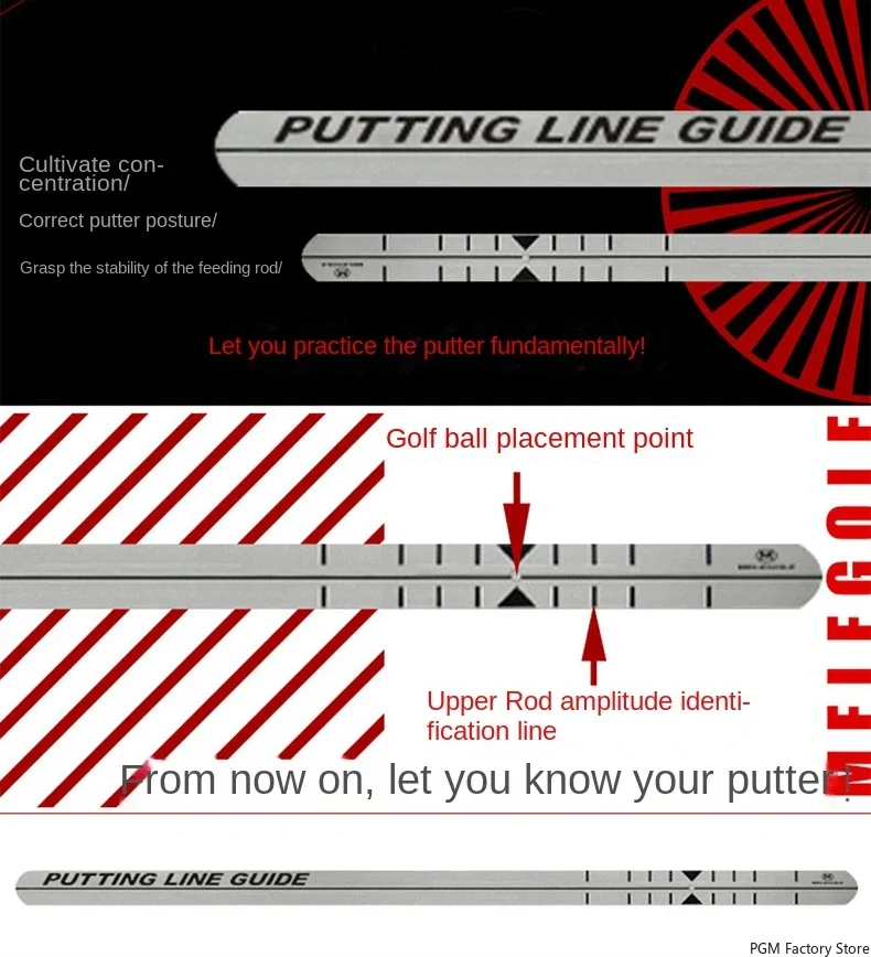 Description Picture 6 of itemPGM Golf Correction Putter Ruler Putter Track Guide Maintains Forward Spin Ball Golf Swing Trainer Golf Training Aids JZQ026