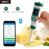 Digital Bluetooth Food PH Meter 0.00~14.00 High Accuracy Sensor Smart Temp Acidity Tester for Brewing Fruit Cheese Meat Canning 1