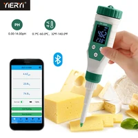 Digital Bluetooth Food PH Meter 0.00~14.00 High Accuracy Sensor Smart Temp Acidity Tester for Brewing Fruit Cheese Meat Canning 1