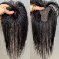 Topper de cheveux naturels sans clip pour le front, avec fixation magique, volume léger, pour encadrement du visage, couvre-front large, franges aériennes, 10 pouces 25 cm 2