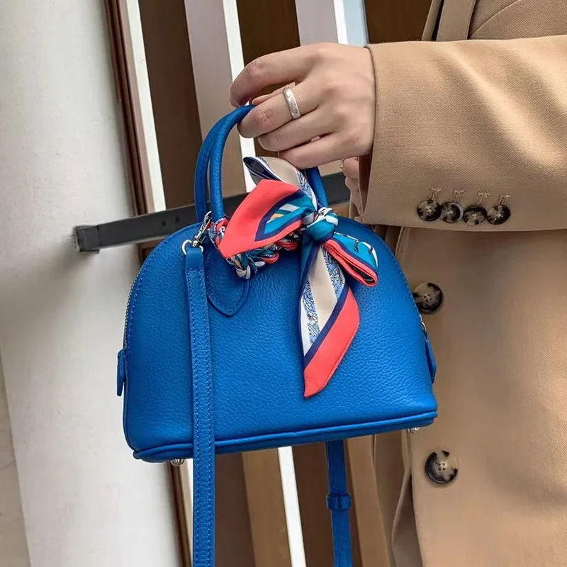 Damen Shell Fashion Rindsleder Kleine Handtasche Einfache Schulter Damen Klassische Umhängetaschen Mehrfarbige Umhängetasche_voghion.com