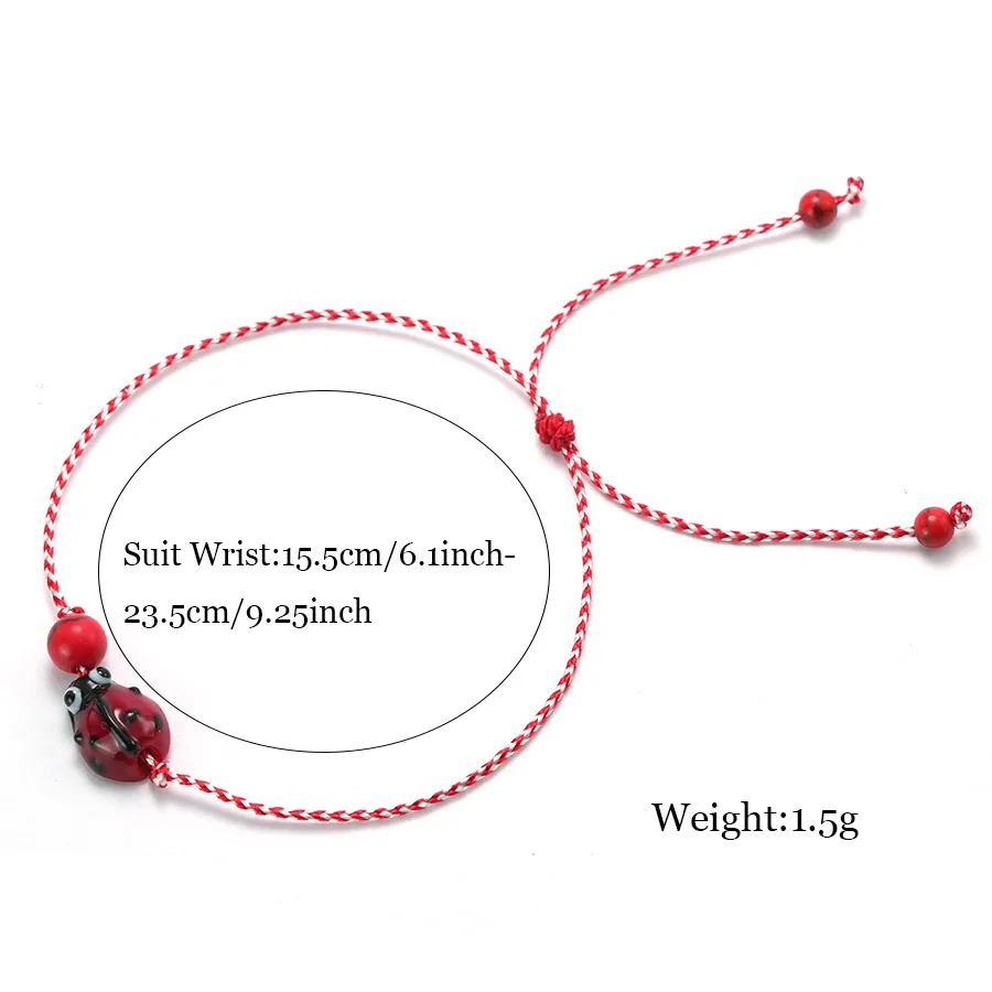 Handmade Ladybug Charm Bracelet For Women With Howlite Stone