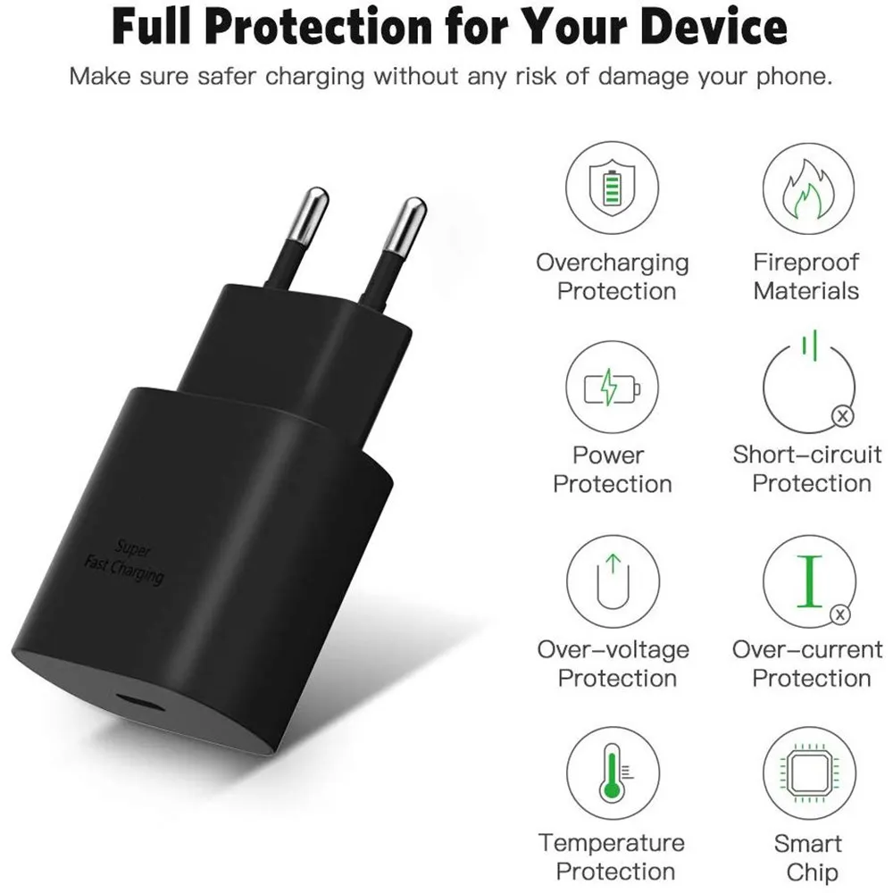 25W Usb Type C Super Fast Charger Original Pd Wall Power Adapter For Samsung Galaxy S23 S22 S21 S20 A53 A73 A54 A34 A23