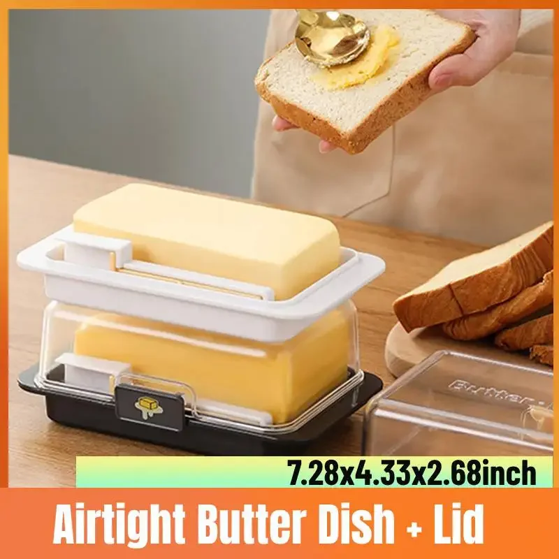 Butter Dish with Cover Countertop Butter Box for Home Cheese Storage Box Fresh-keeping with Cutter Slicer