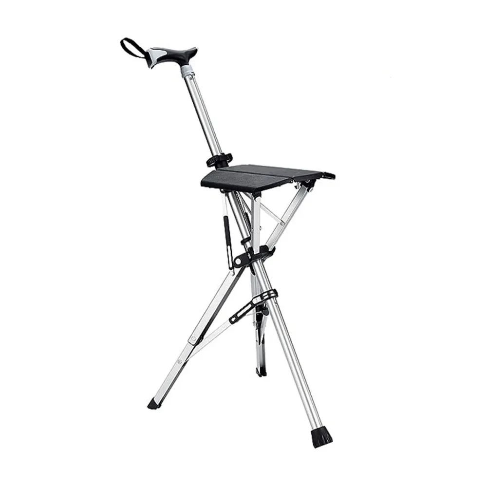 

Outdoors Folding Crutch Chair Elderly Rest Hand Stool Light Multifunctional Non Slip Portable Stools Beach Camping Chair Camping