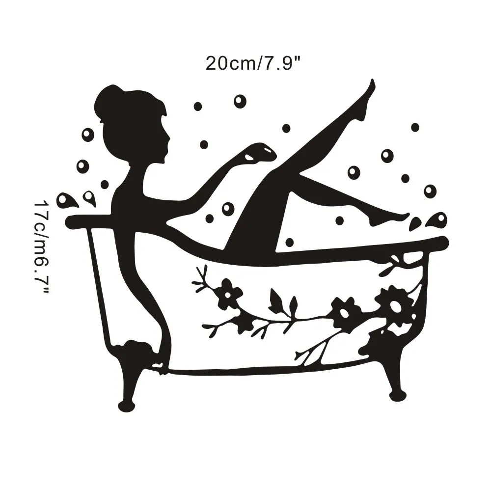 Водостойкие настенные Стикеры для душа девушек съемные художественные наклейки