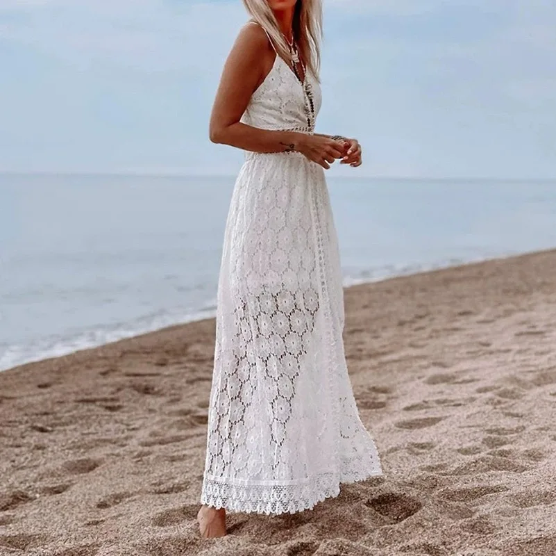 BKLD 2024 Summer New Sexy Spaghetti Strap V-Neck Patchwork Casual Rompers Vacation Outfits For Women Hollow Out Shorts Playsuits