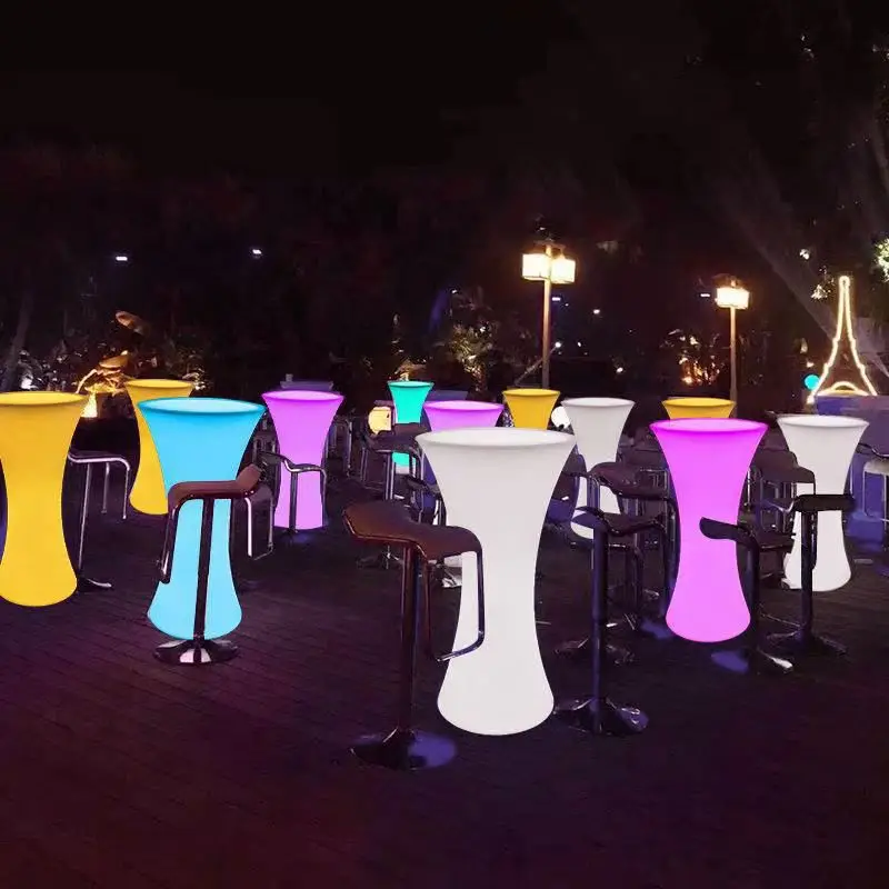 Outdoor LED Glowing Bar Table, Cocktail Party Event Furniture
