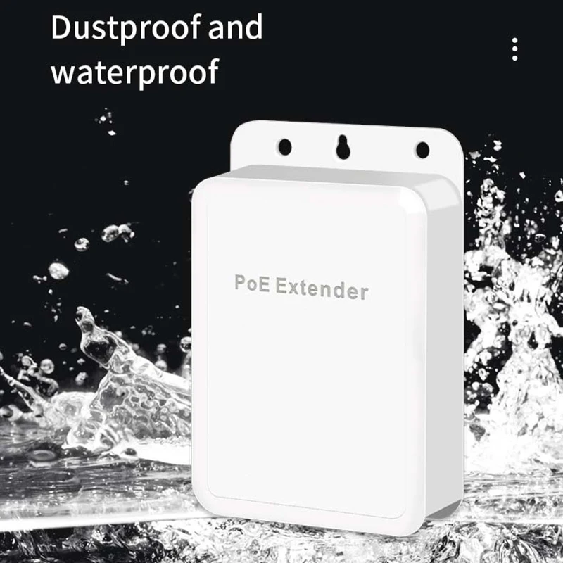 이더넷 PoE 기가비트 확장기 1 in 3 출력 리피터, 3포트 실외 방수, 1000Mbps 전력 및 데이터 전송