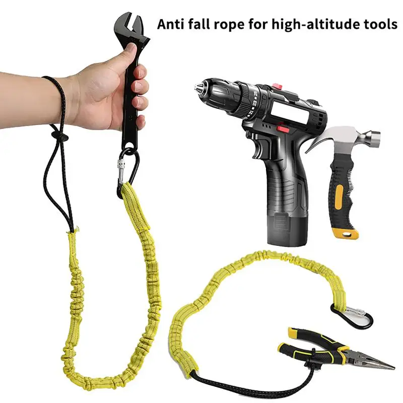 안전 번지 테더 도구 랜야드(카라비너 후크 포함) 등반 작업용 추락 방지 안전 로프 공중 작업 등반 액세서리