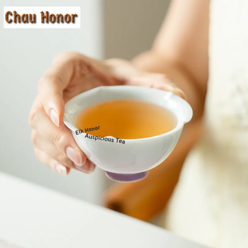 90ml Gradient Purple Ceramic Teacup Zen Tea Bowl Water Jug Tea-tasting Fragrance Cup Jianzhan Master Cups Tableware Accessories