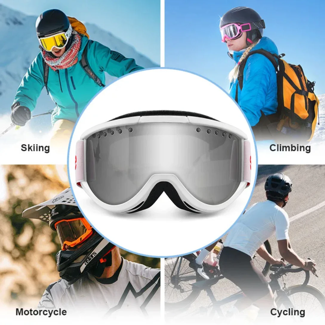 4 Color Ski Goggles Double-layer Anti-fog Snowboard Hiking Eyewear Windproof Motocross Glasses UV400 Winter Cycling Glasses Man 3