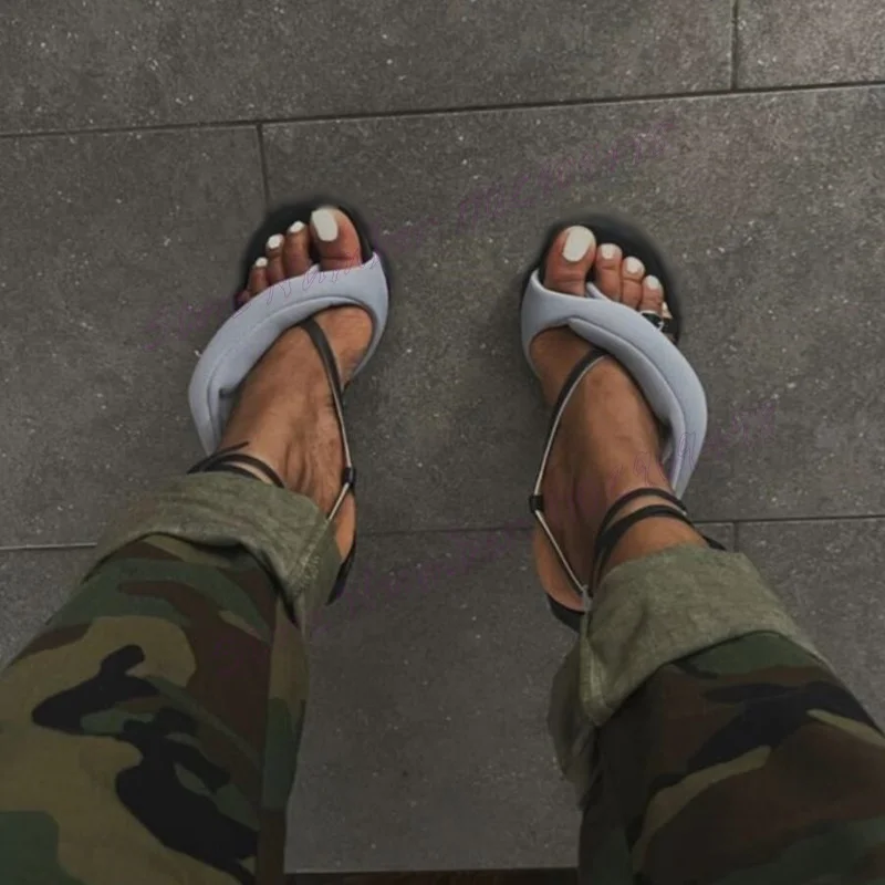 

Patchwork Split Toe Ankle Strap Sandals Round Toe Shoes for Women Stiletto High Heels Sexy Lady Shoes 2024 Zapatos Para Mujere