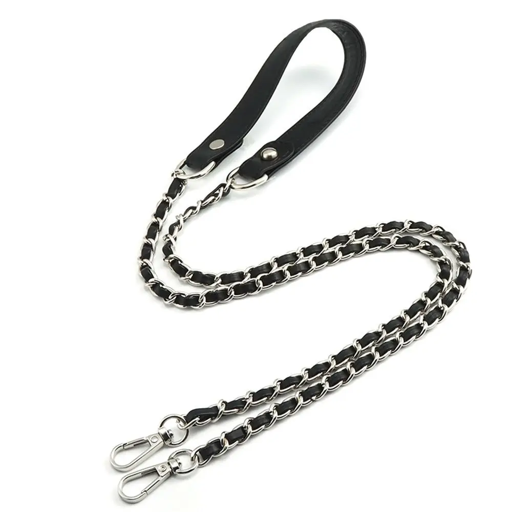 PU Leather Detachable Bag Chain Strap - Steel Chain Handle
