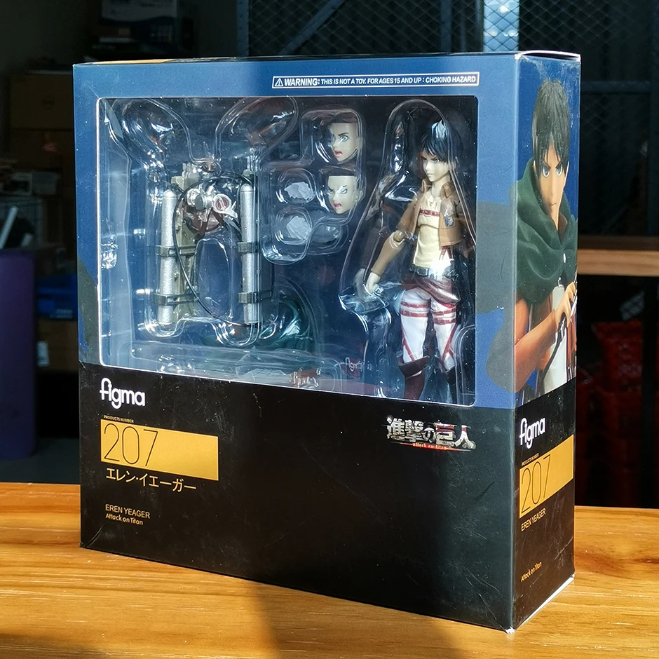 Jiumaocleu Eren Yeager Attaque Titan Action Géante, Figurine Anime PVC Visage Interchangeable, Sculpture À Collectionner Pour Décoration De Bureau