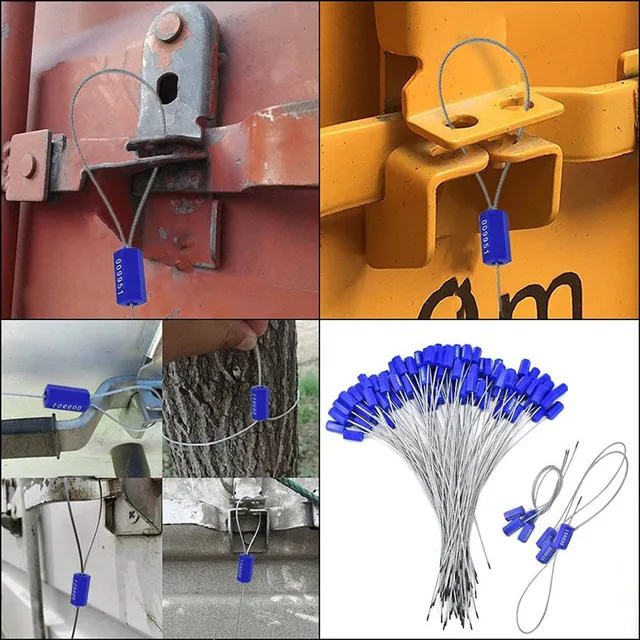 Sigilli Di Sicurezza In Acciaio - 50 Pezzi Per Contenitori, Cavi Antimanomissione Con Serratura - Foto 14