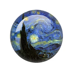 Elegant Starry Sky Van Gogh Inspired Glass Cabochon Jewelry - 40mm (15)