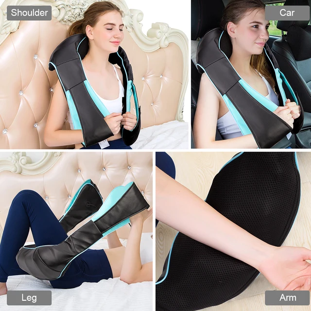 U Shape Electrical Shiatsu Back Neck Shoulder Body Massager Infrared Heated 4D Kneading Car/Home Massage Shawl Device 5