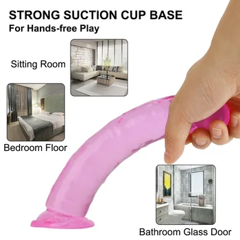 3 Size Translucent Soft Jelly Big Dildo Realistic Fake Dick Penis Butt Plug Sex Toys for Woman Men Vagina Anal Massage 4