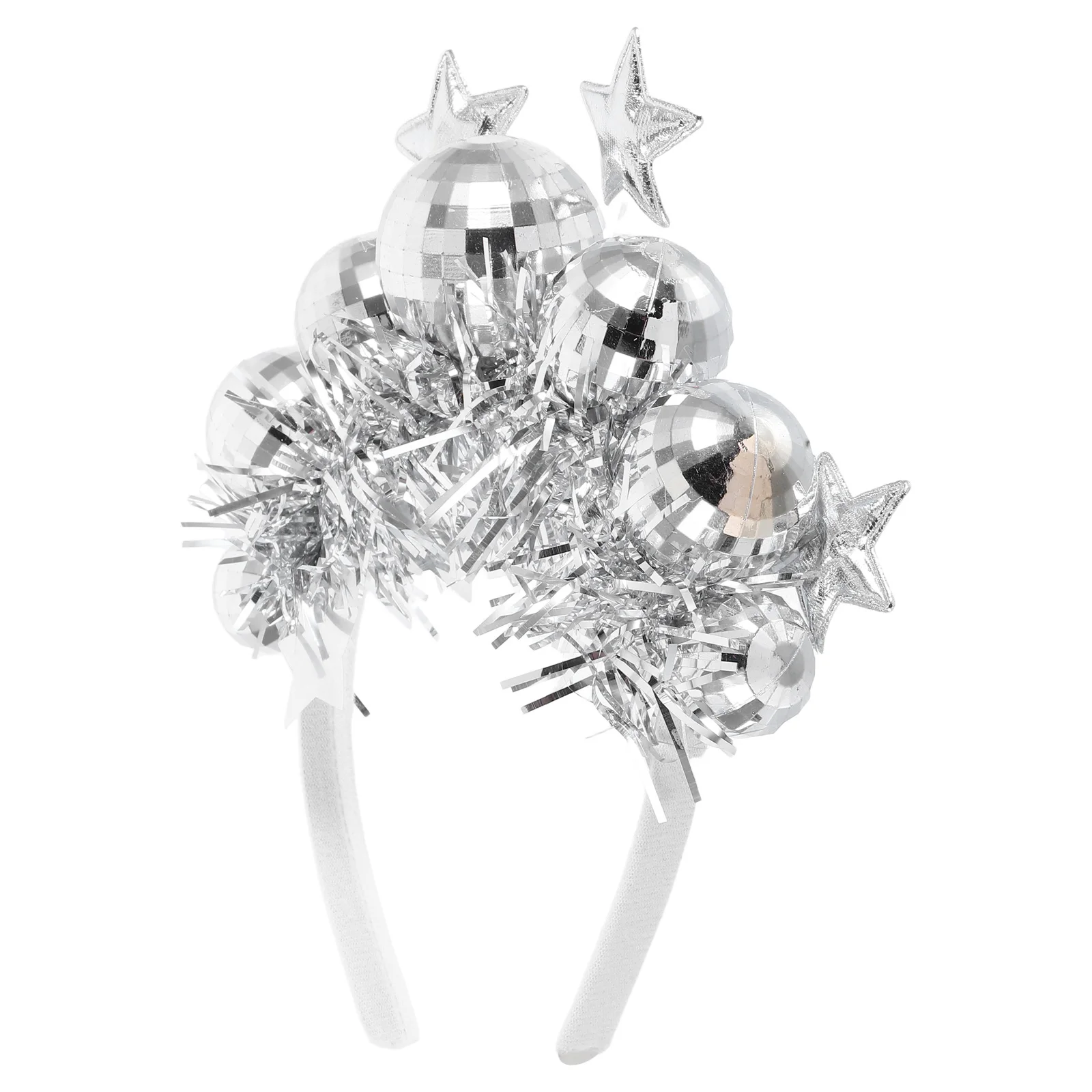 Disco Stirnband Mädchen Haarschmuck Kugel Stirnbänder Geburtstagsdekorationen Partygeschenke Kopfschmuck Stoff Dekor Silber Kostüm – Detail 3
