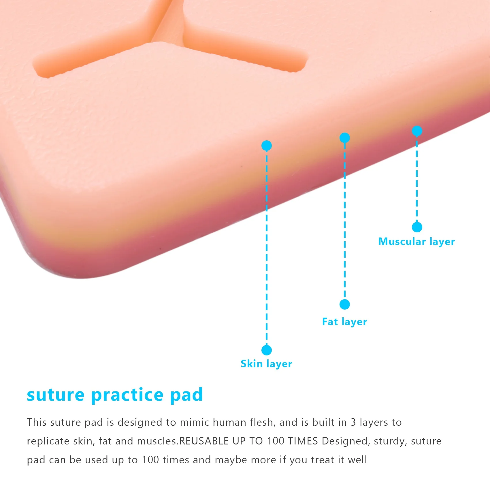

Skin Suture Training Kit Pad Suture Training Kit Suture Pad Trauma Accessories for Practice and Training Use