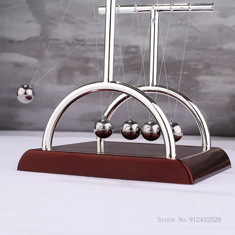Steel Balance Ball Physics Science Pendulum Early Fun Development Educational Desk Toy Gift, Newtons Cradle Large, Medium, Small
