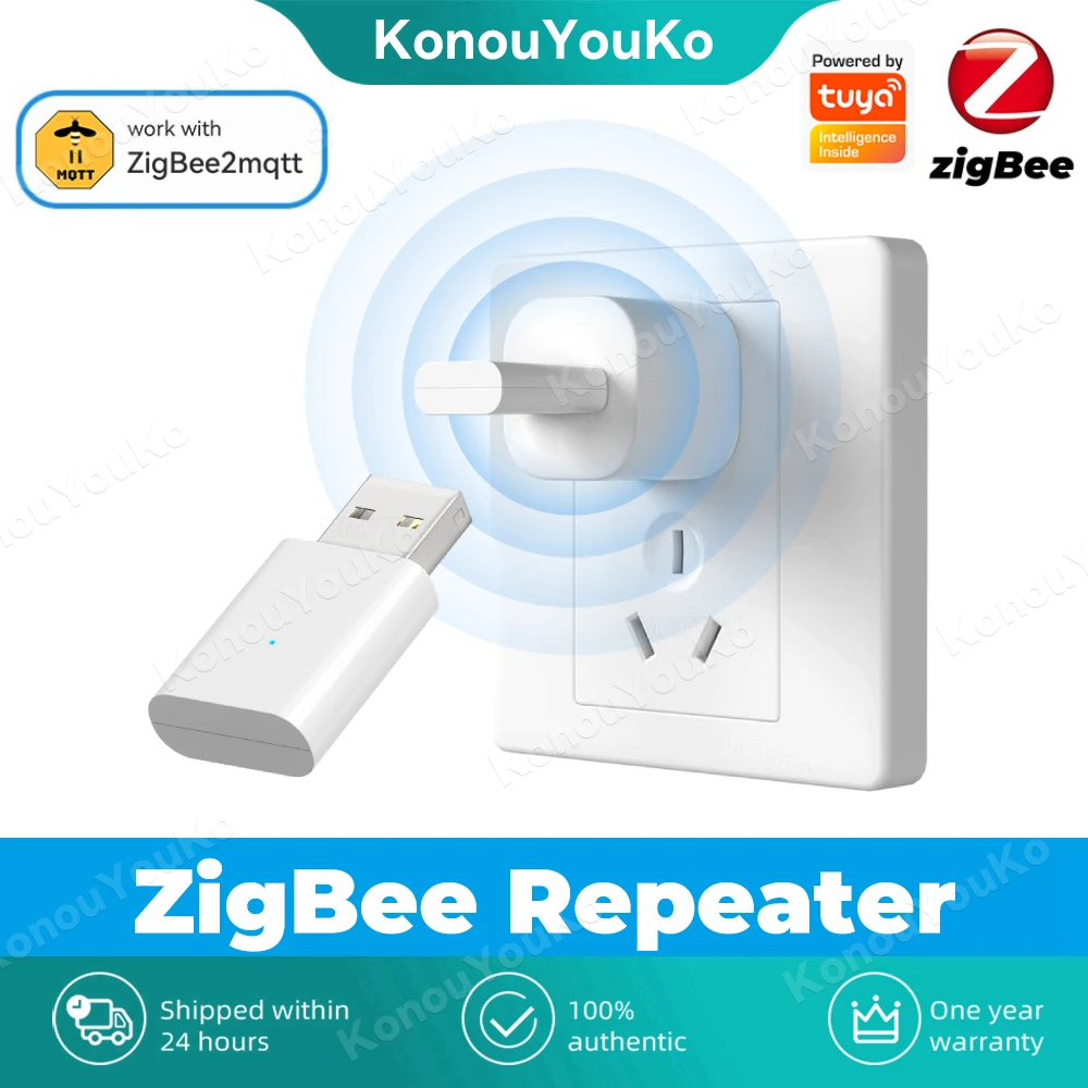 Tuya ZigBee Repeater Amplifier ZigBee2MQTT USB Signal Extender for Smart Home Devices Works with