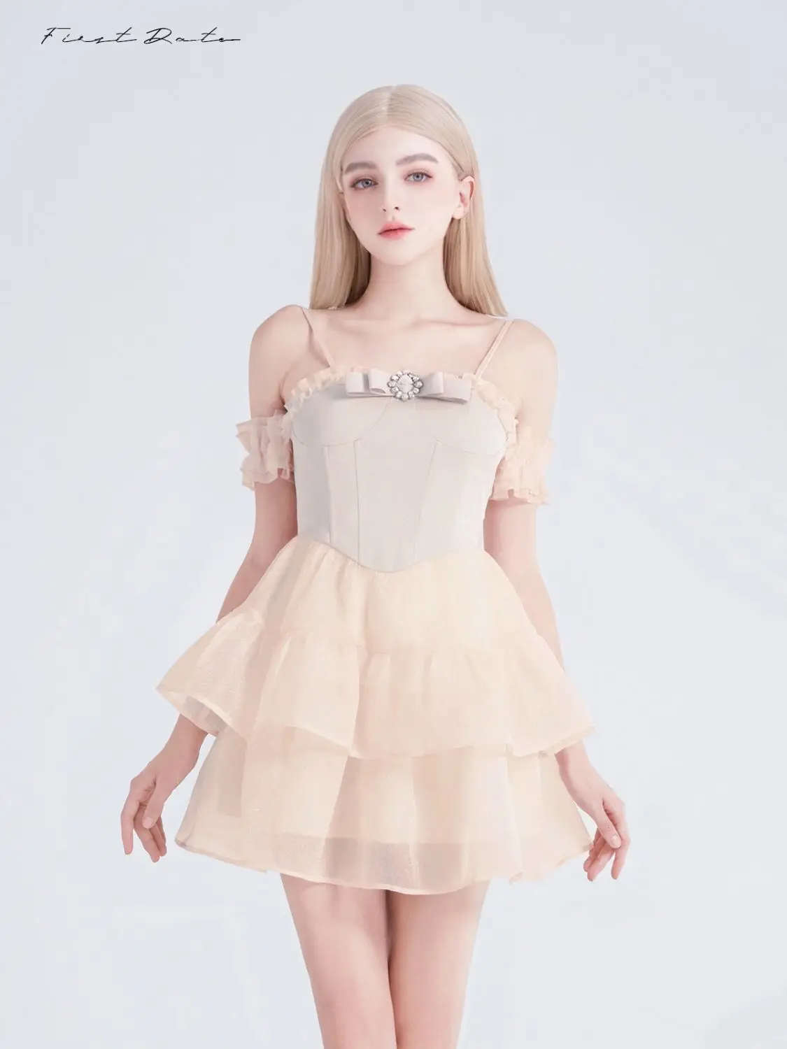

Solid Dress Women 2024 Sweet Style Dress With Suspenders Short Skirt European And American Short Dress