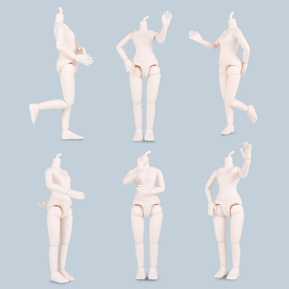 1/6 Doll Figure Body Multi-Joints Movable Doll Body Toy 30cm Doll Toy To Fit Many Heads White Pink skin Fat Doll Body