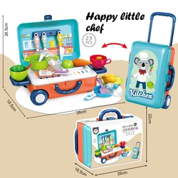 Children's Deluxe Play House: Portable Kitchen & Beauty Tools Trolley Set (GRAY)