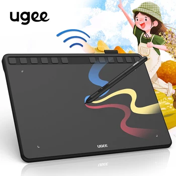 UGEE S1060W Wireless Drawing Pen Tablet Graphics Tablet 10 inch Art Pad with 12 Shortcut Keys/8192 Stylus Work for PC Android