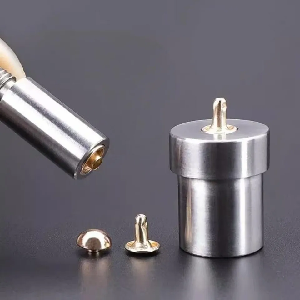 5-15mm Round Dome Rivet Mold Mushroom Rivet Installation Tools Hand Press Double Cap Rivets Die Decorative Fastener Leathercraft
