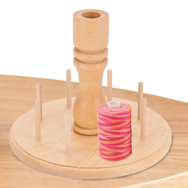

Wood Yarn Holder Spools Wooden Thread Holder For Embroidery Quilting Sewing Yarn Dispenser For Bobbin Sewing Crocheting Knitting