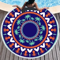 Microfiber Mandala Abstract Pattern Beach Towel Round Large Watercolor Quicksand Yoga Towel With Tassel Beach Mat Blanket Cover 1