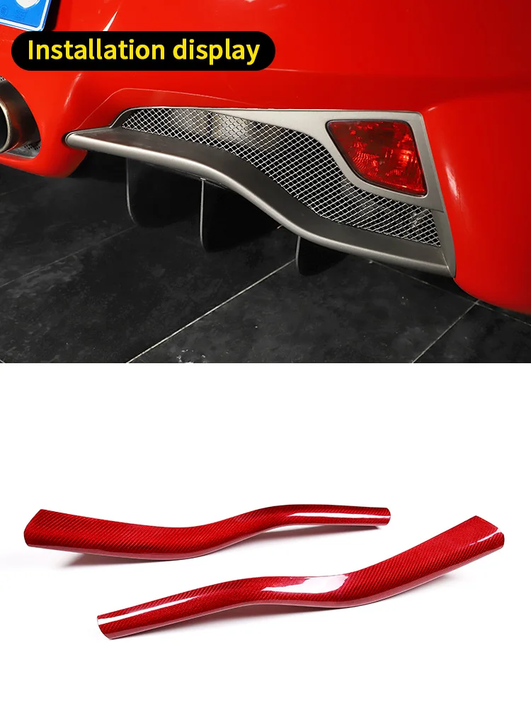 Car Rear Bumper Splitter Lip Diffuser Spoiler Cover Trim Real Carbon Fiber Red For Ferrari 458 2011-2016 External Accessories - - Racext 17