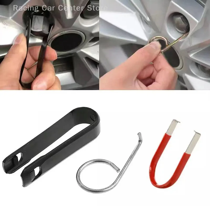 

Wheel Bolt Nut Caps Covers Puller Tool Center Cover Removal Hook Clips Tools for Most Model Cars