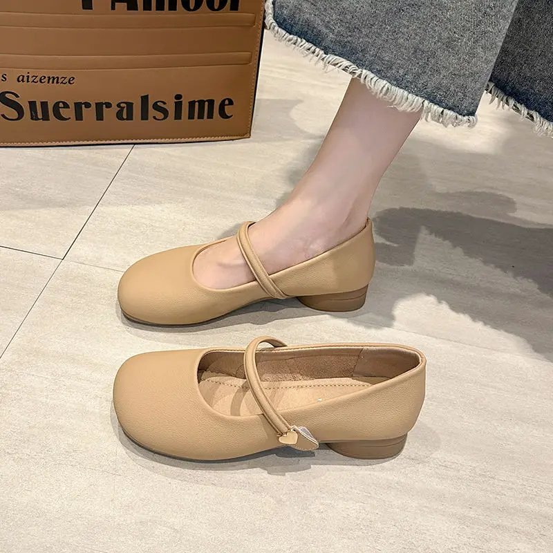 2024 Spring and Summer New Vintage Mary Jane Versatile Low-Cut Comfortable Soft Bottom Bean Shoes