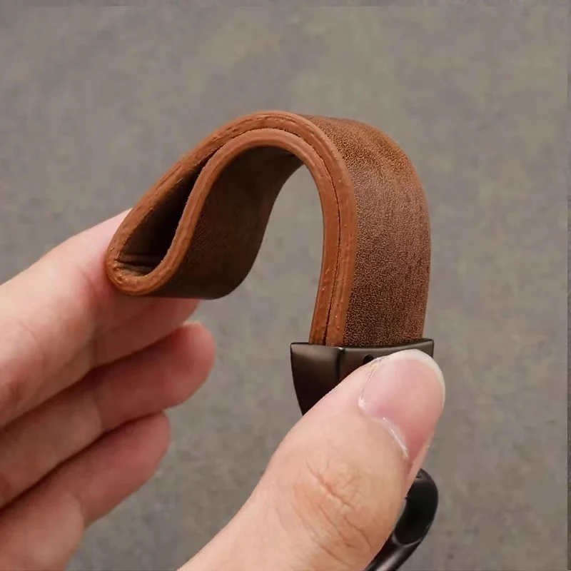 Premium Leather Keychain with Car Logo Keyring Accessory