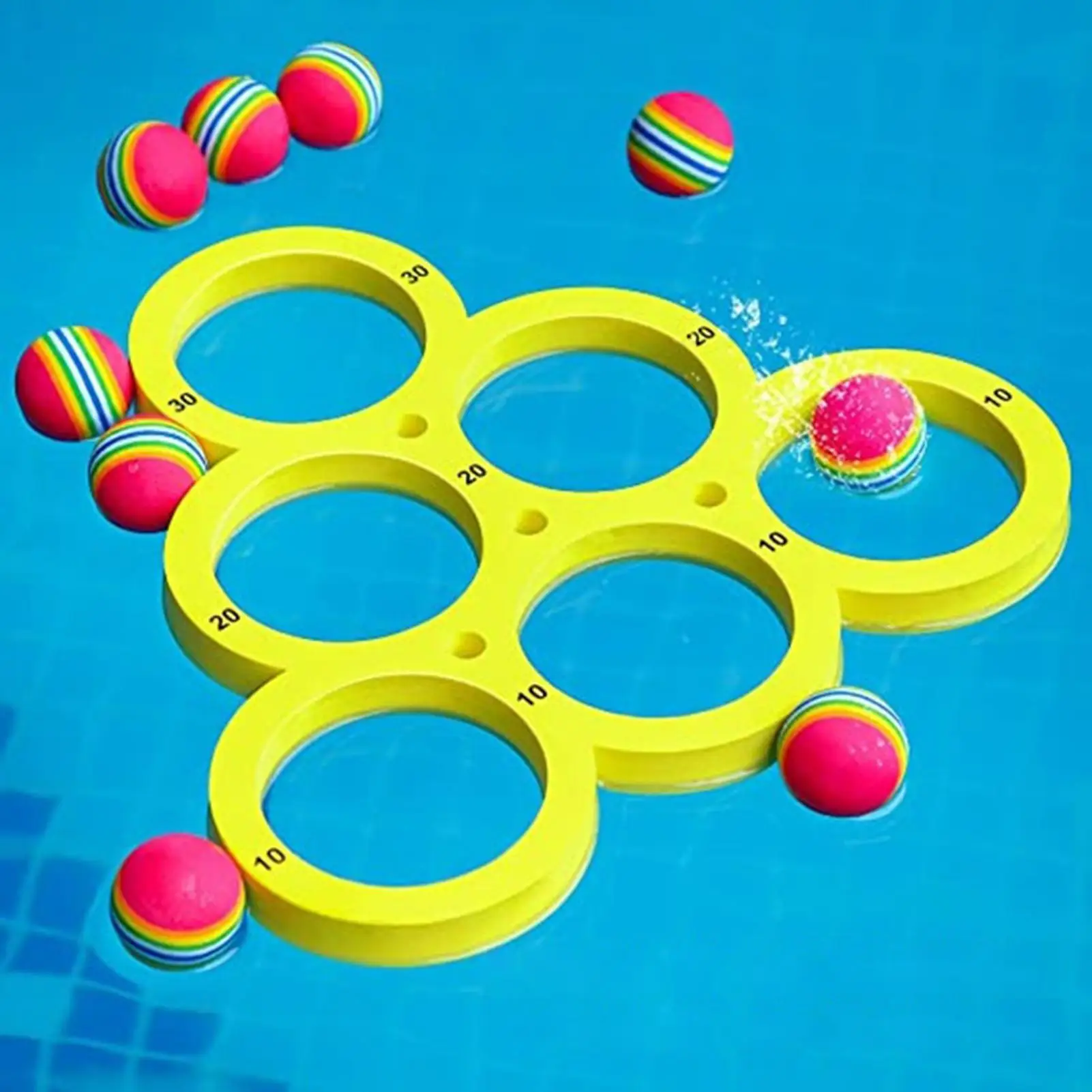 One Set Fun Splash Water Sports Floating Pool Game Toy - Durable EVA Material, Random Color Ball, Perfect For Summer Funny game