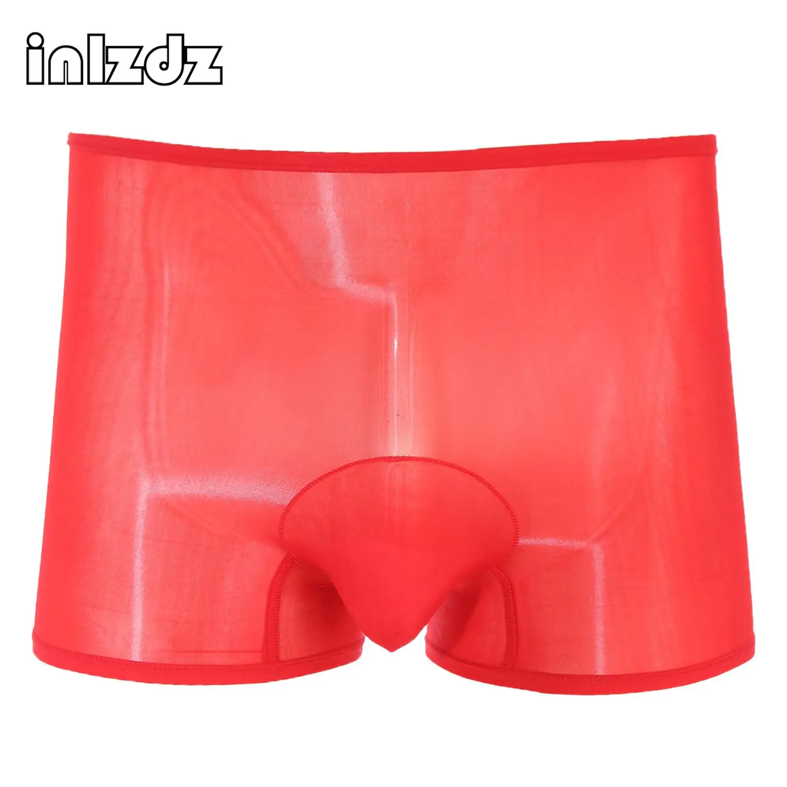 

Mens Exotic Underwear Stretchy Bulge Pouch Glossy Shiny Boxer Panties See-Through Boxer Briefs Elastic Waistband Underpants