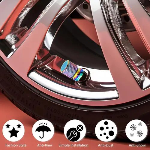 Tire Valve Stem Caps, Anodized Aluminum Wheel Valve Covers Accessories, Universal for Cars, SUVs, Bikes, Trucks and Motorcycles - Image 5