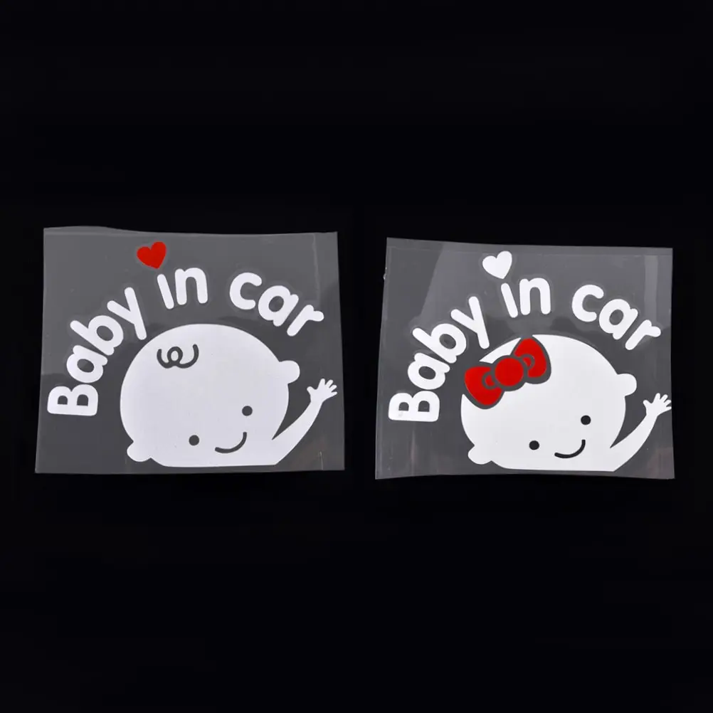 1pc Reflective Styling Baby In Car Warming Stickers Cute Cartoon Car Stickers Decal