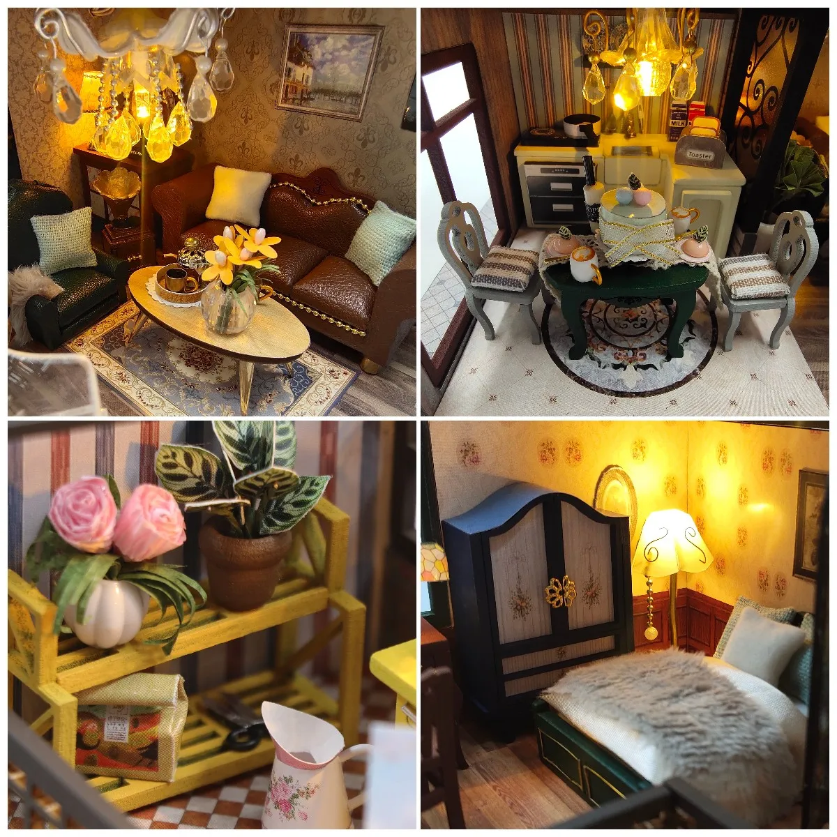 DIY Wooden Miniature Model Kit European Loft Casa Doll Houses 3D Puzzle Dollhouse With Furniture Lights for Friends Xmas Gifts 5